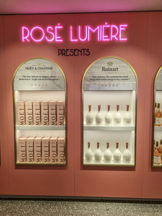 Selfridge's Rosé Lumière bar