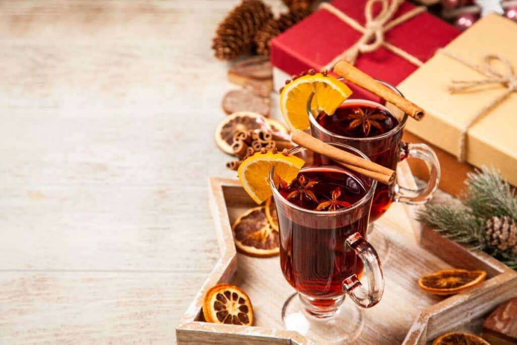 Christmas cocktails with wine