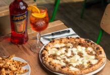 Aperol infused pizza