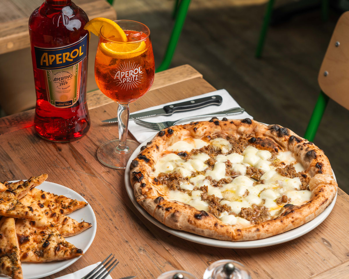Aperol infused pizza