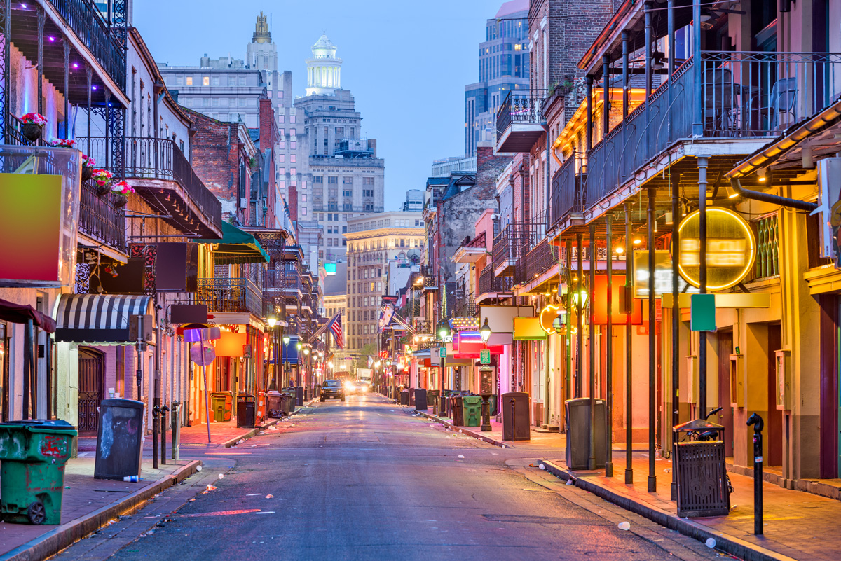 New Orleans Bourbon Street elements envato