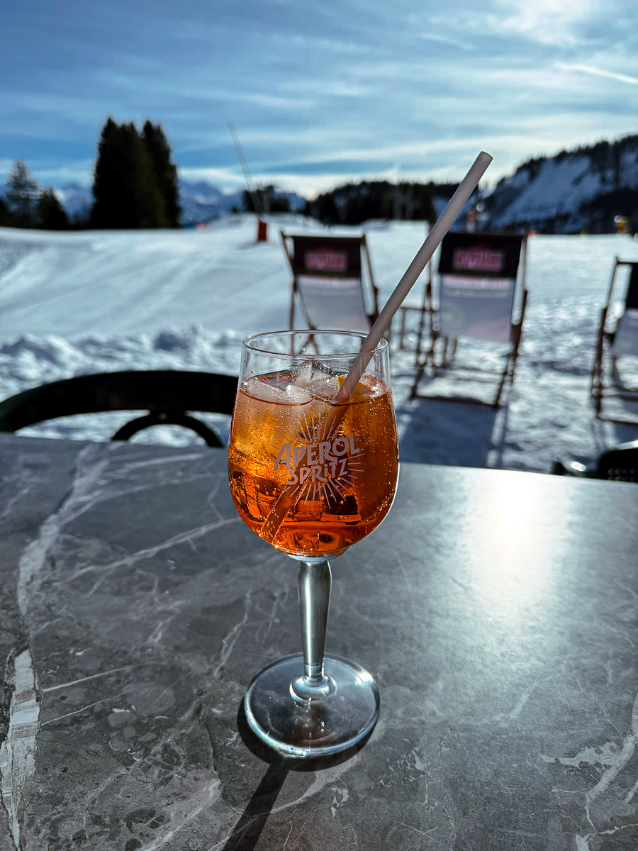 an aperol spritz in Haute Savoie Mont Blanc