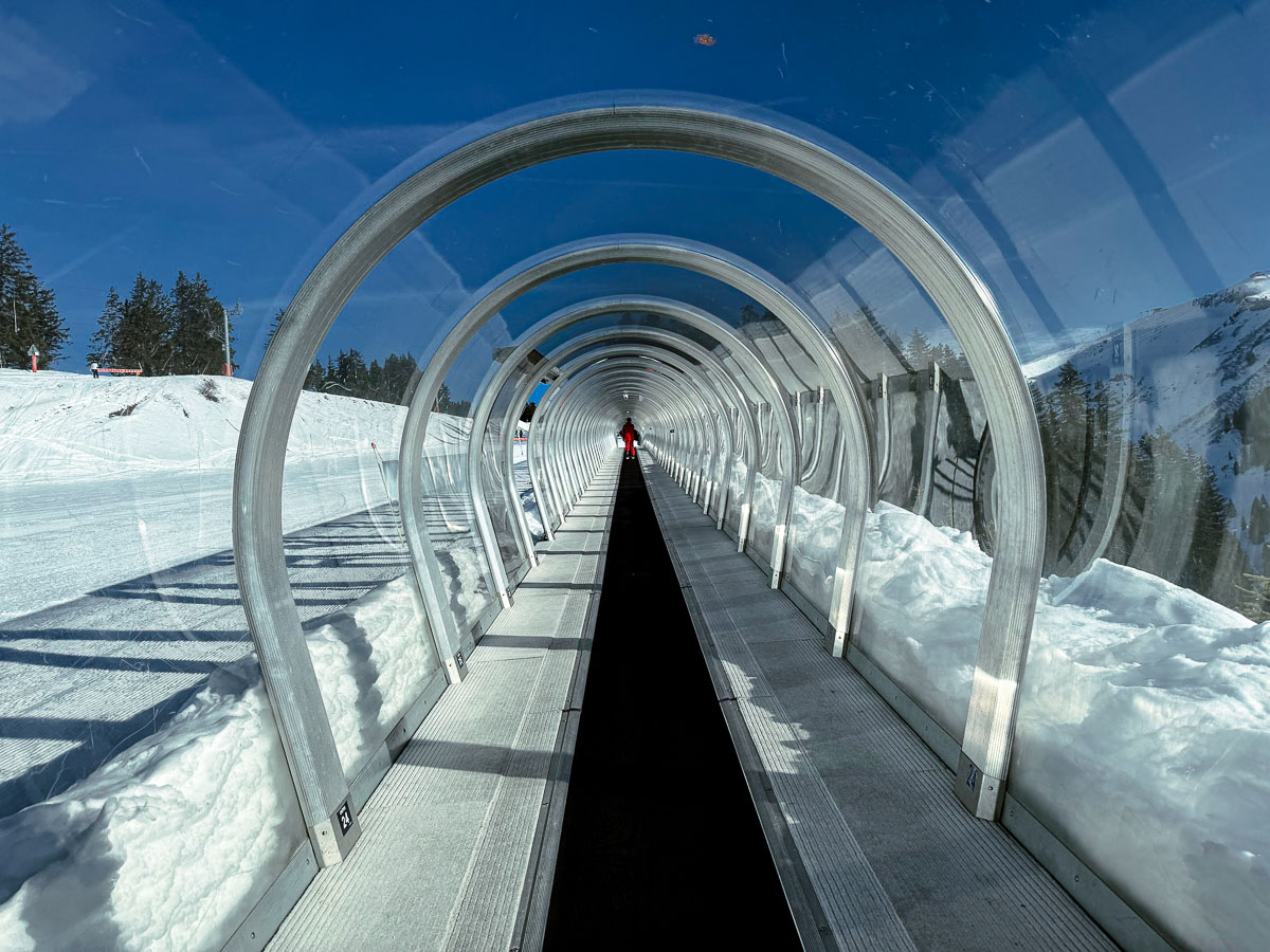 a ski tunnel in Haute Savoie Mont Blanc